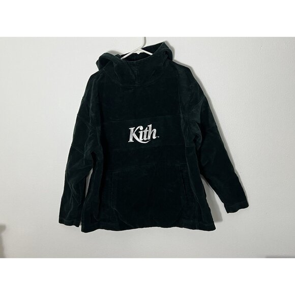 Kith Corduroy Double Pocket Hoody Forest Green White Logo Size Large Hoodie
